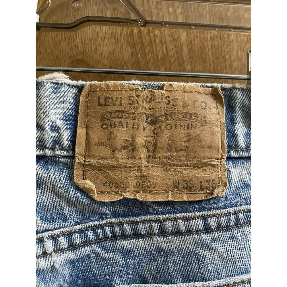 Vintage Levi's 550 Jeans Men's 33x36 Orange Tab Acid Wash Relaxed USA Retro Read